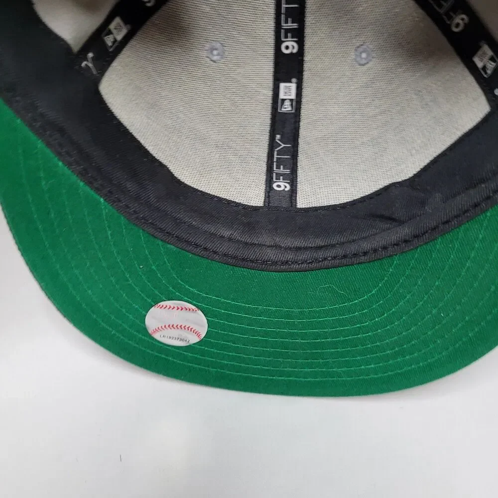 New Era 9FIFTY Los Angeles Dodgers Hat Gray Black Script Snapback Stickers Cap